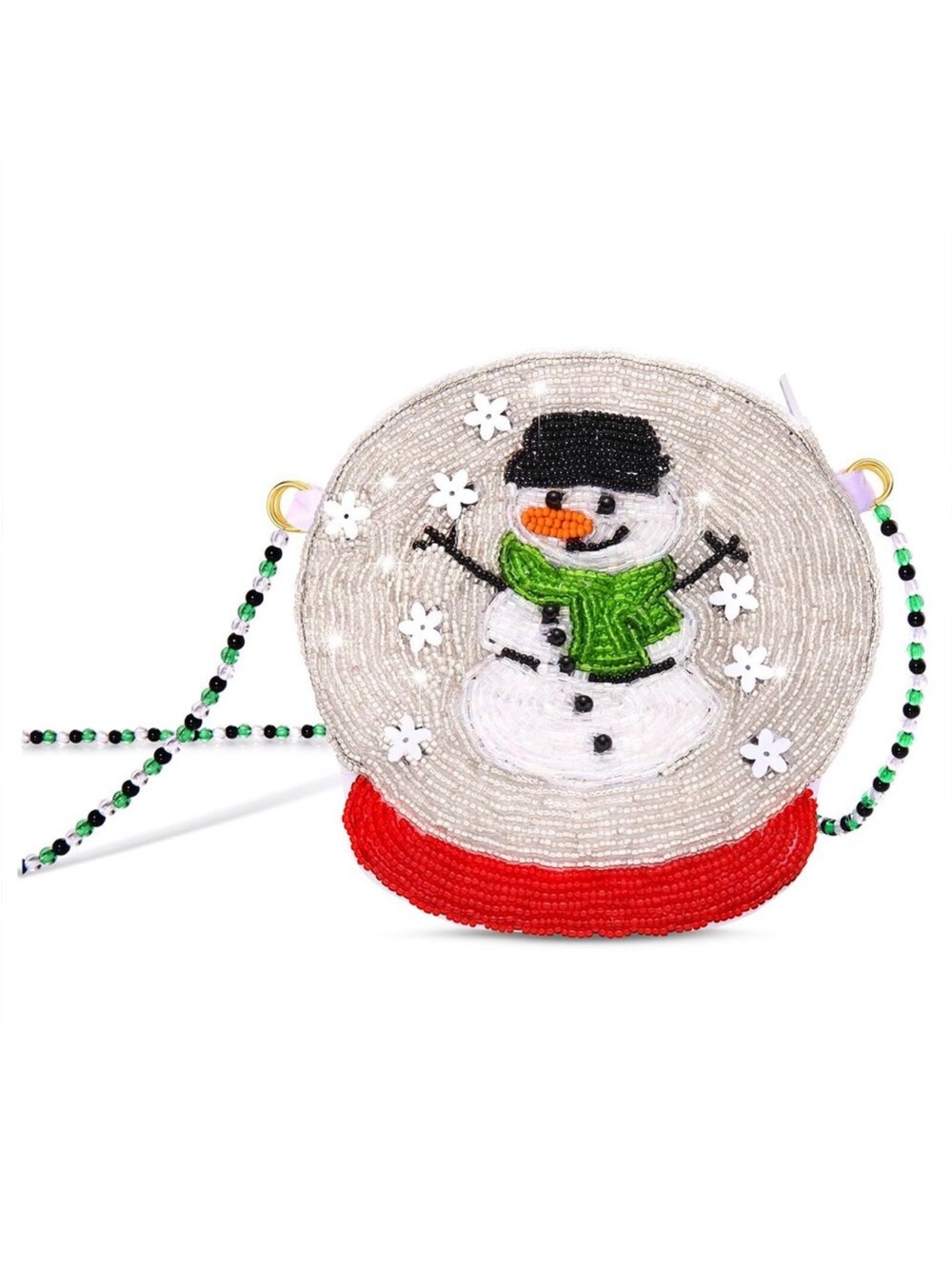 New Christmas Purse Beaded Snowman Crossbody Bag - Cute Novelty Shoulder